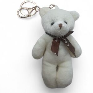 Adorable Cream Teddy Bear Keychain
